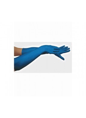 Длинные синие перчатки