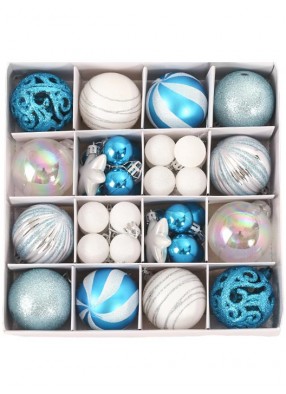 Елочные игрушки 16 шт Голубые шарики