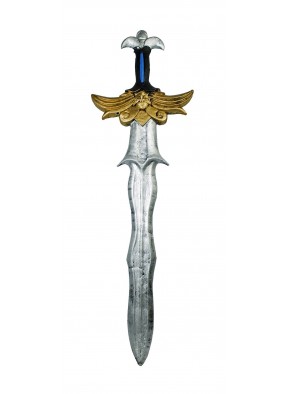 Фигурный меч с золотисто-синей рукояткой фото