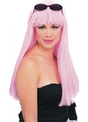 Гламурный светло-розовый парик