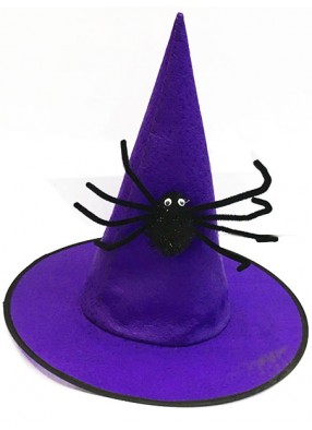 Колпак ведьмы фиолетовый с пауком