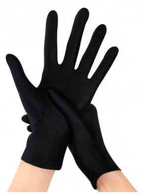 Короткие черные перчатки из лайкры