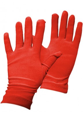 Короткие красные матовые перчатки