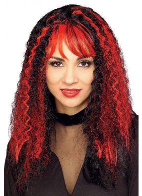 Красно-черный зловещий парик ведьмы