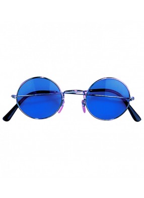 Круглые очки Хиппи голубые
