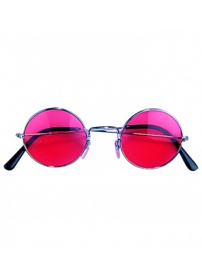 Круглые очки Хиппи розовые