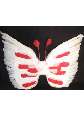 Крылья перьевые белые с красными пятнами