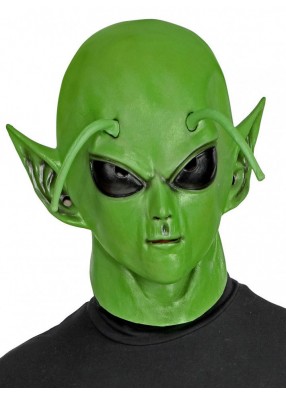 Латексная маска Инопланетянина зеленая