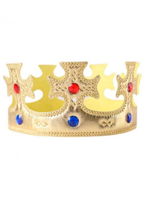 Мягкая золотая королевская корона с камнями