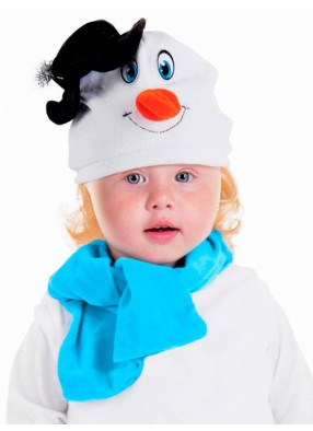 Набор Снеговика в черной шляпке с велюровым шарфом 51-55
