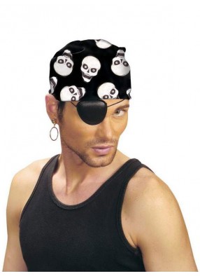 Пиратская бандана с Черепами черная