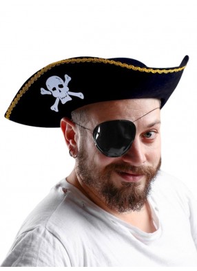 Пиратская шляпа треуголка с вышивкой 56-58