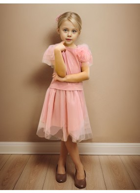 Платье детское праздничное для девочки розовое