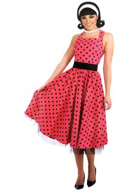 Розовое платье девушки-стиляги 50-х