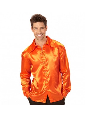 Рубашка Диско 80-е оранжевая для мужчин