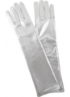 Серебряные лаковые перчатки