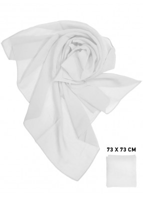 Шифоновый платок белый однотонный 73 х 73 см
