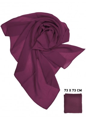 Шифоновый платок бордовый однотонный 73 х 73 см