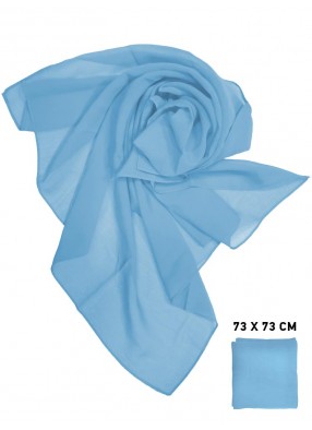 Шифоновый платок голубой однотонный 73 х 73 см