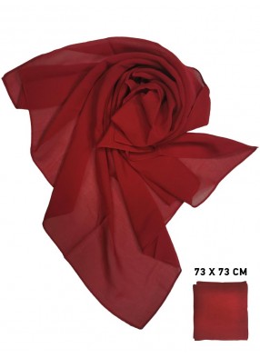 Шифоновый платок красный однотонный 73 х 73 см
