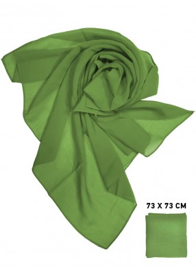 Шифоновый платок зеленый однотонный 73 х 73 см