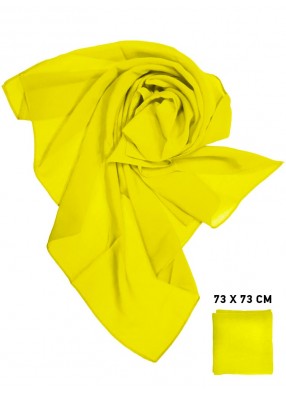 Шифоновый платок желтый однотонный 73 х 73 см