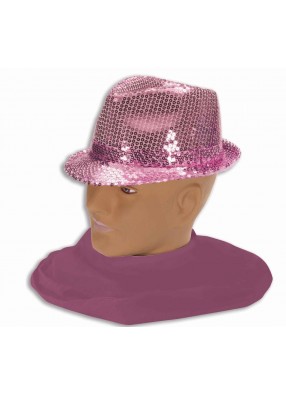 Шляпа федора розовая