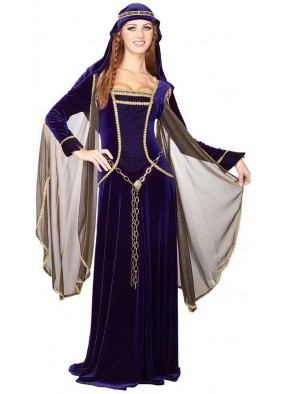 Синий костюм королевы эпохи ренессанса