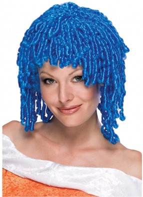 Синий парик клоунессы