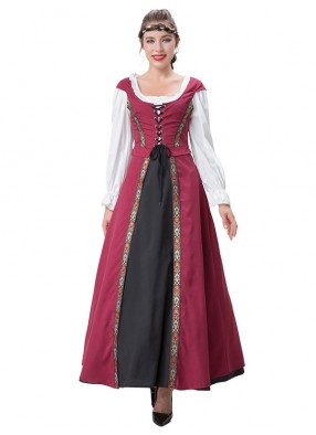 Средневековый костюм для девушки красный