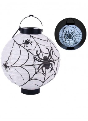 Светящийся фонарь-шар Пауки и паутина на Хэллоуин