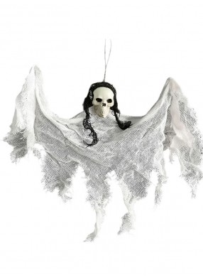 Висящий призрак Смерти на Хэллоуин 30 см белый