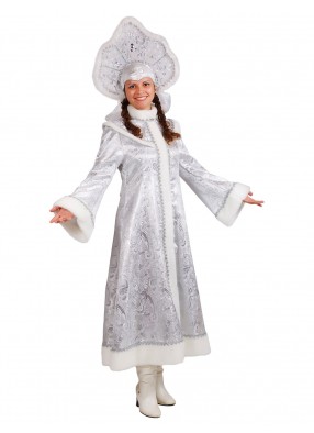 Взрослый костюм Снегурочки Волшебницы с кокошником