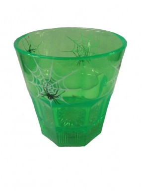 Зеленый стакан с пауками