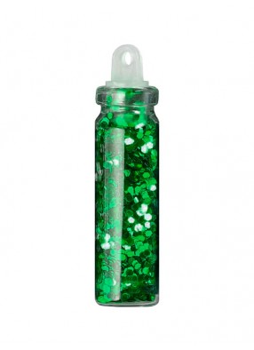 Зеленые крупные блестки в бутылочке