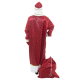 Карнавальный костюм Дед Мороз красный с узорами 3 фото