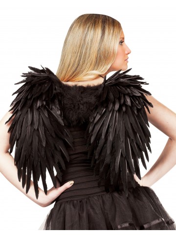 Ангельские перьевые крылья черные