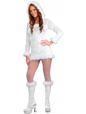 Белоснежный костюм милашки Снегурочки