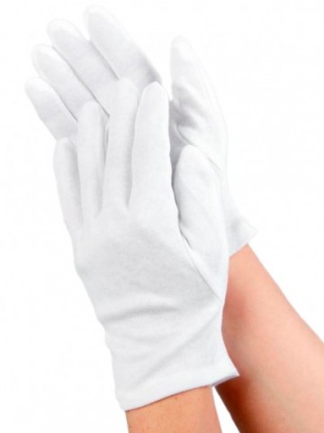 Белые хлопковые перчатки М