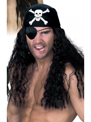 Черная пиратская бандана с волосами фото