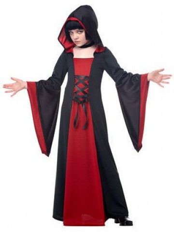 Черно-красный костюм колдуньи для девочки