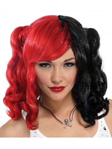 Черно-красный женский парик
