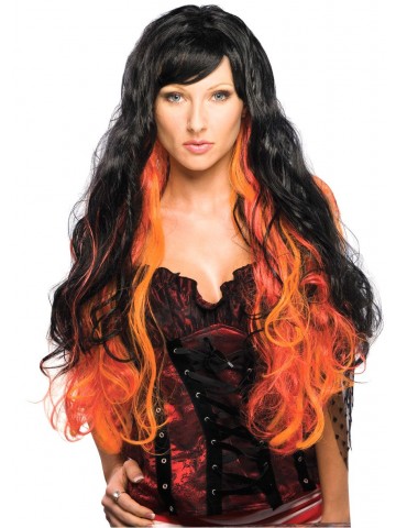 Черно-оранжевый парик Ведьма