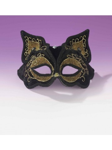 Черно-золотая маска кошечки