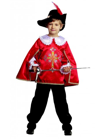 Детский костюм мушкетера красный