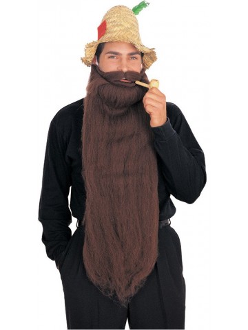 Длинная коричневая борода с усами