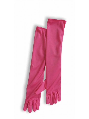 Длинные элегантные розовые перчатки