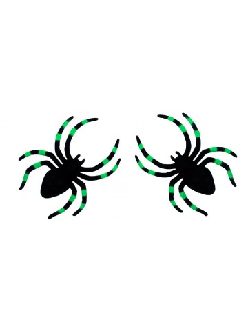 Два зелено черных паука