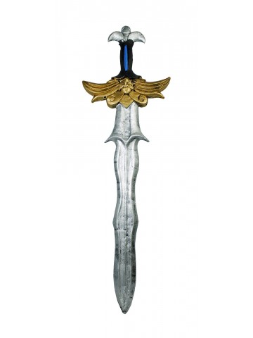 Фигурный меч с золотисто-синей рукояткой фото