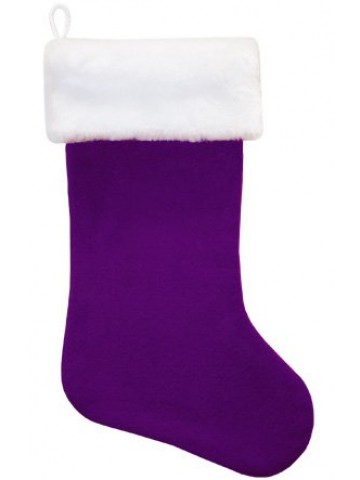Фиолетовый рождественский носок с искусственным мехом
